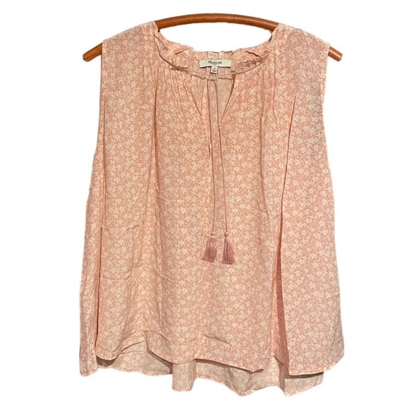 Madewell Light Pink Silk Short‎ Sleeve Sleeveless Top - Picture 1 of 8